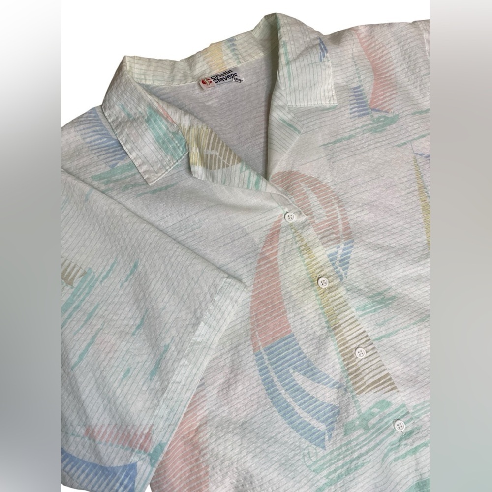 Vintage Cristin Stevens Sailing Top Women’s L Sailboat Summer Coastal Travel 80s